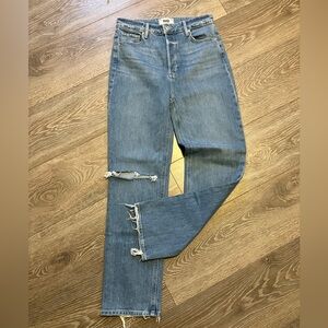 ✨NWT✨PAIGE Stella Distressed High Rise Straight Leg Blue Jeans, Size 27